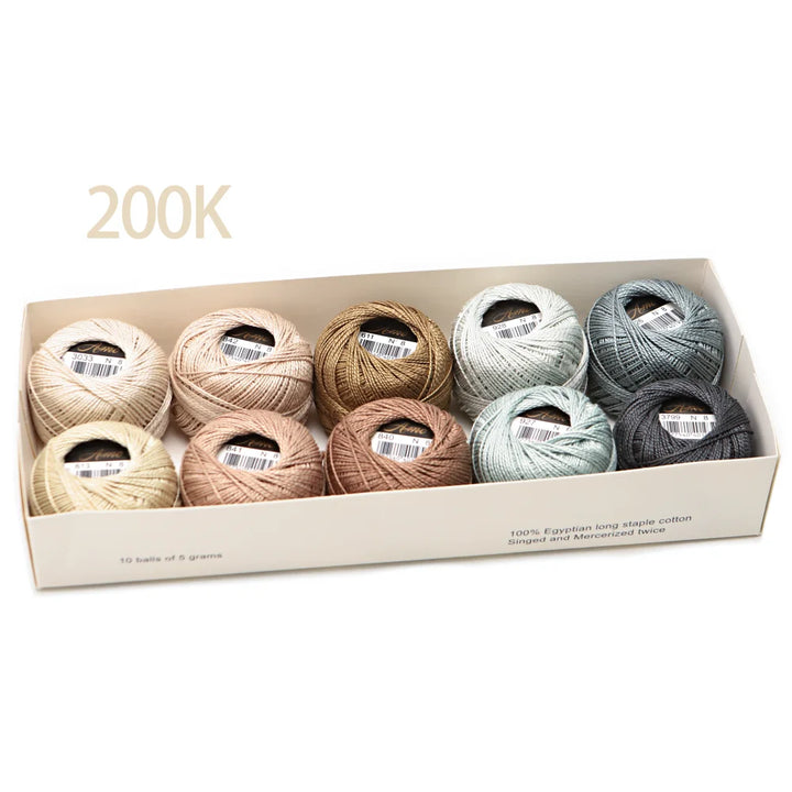 12 Roll / 100% Egyptian Cotton Crochet Thread Set