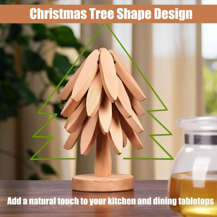 Tree-Shaped Foldable Trivet Set
