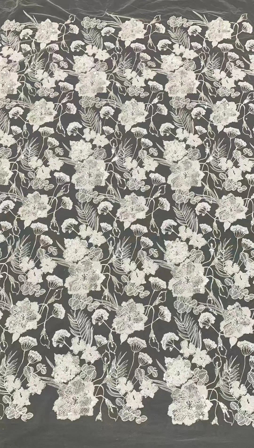 5 YARDS / 10 COLORS / Aurette Floral Beaded Embroidery Bridal Mesh Lace Fabric