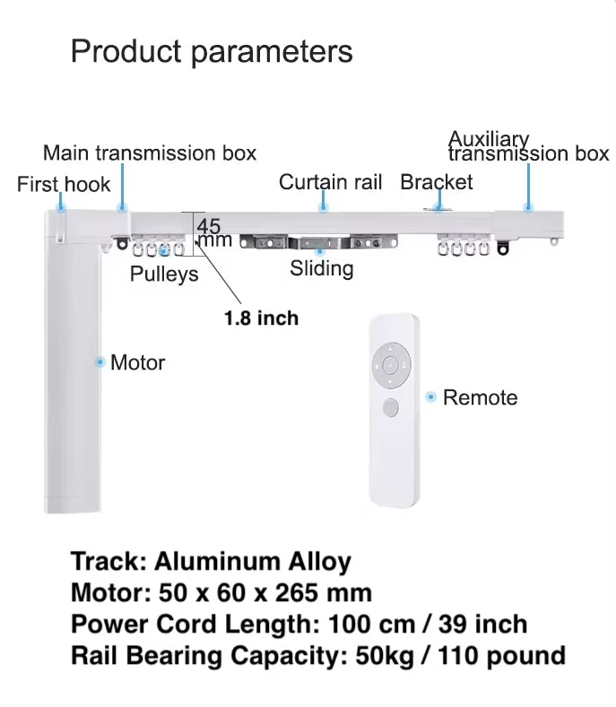 Motorized Curtain Double Track