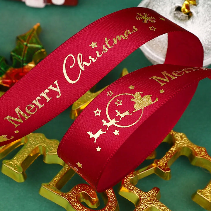 5 Yards / Polyester Printed Christmas Decoration Ribbon