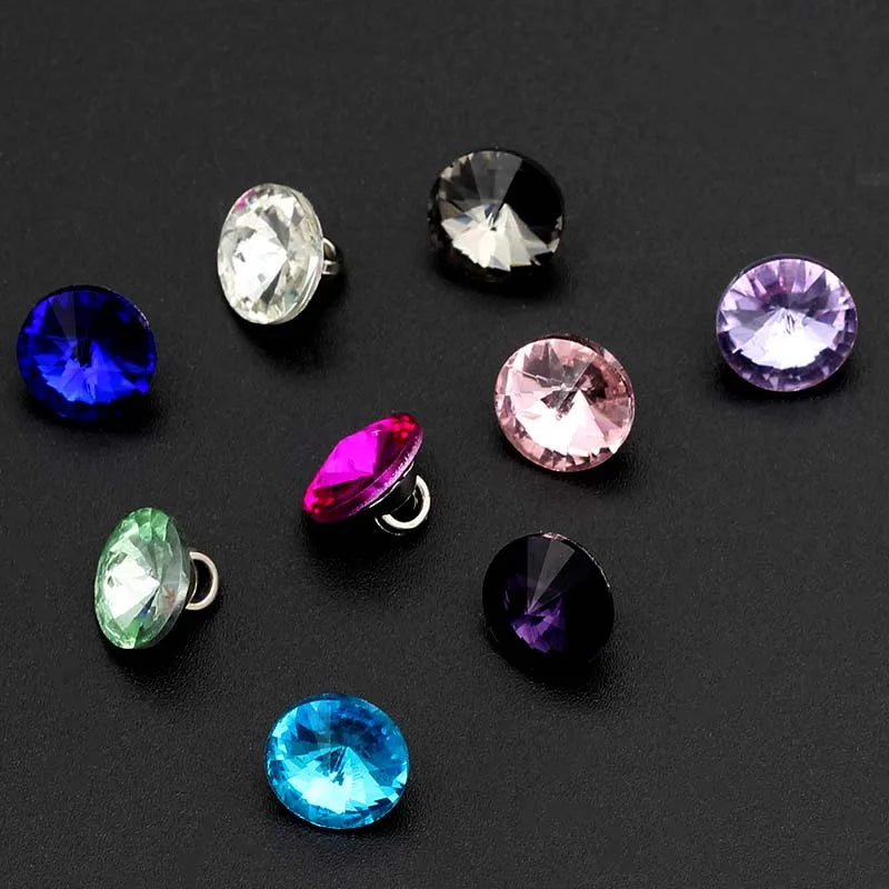 Vainoe 10mm Small Rhinestone Button - 10 PC