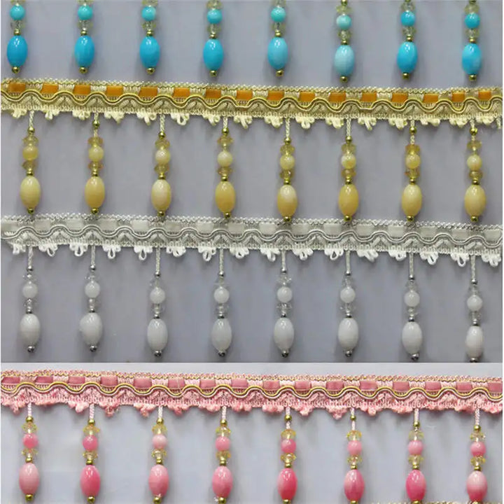 2 YARDS / Junsone Beaded Tassel Fringe Trim