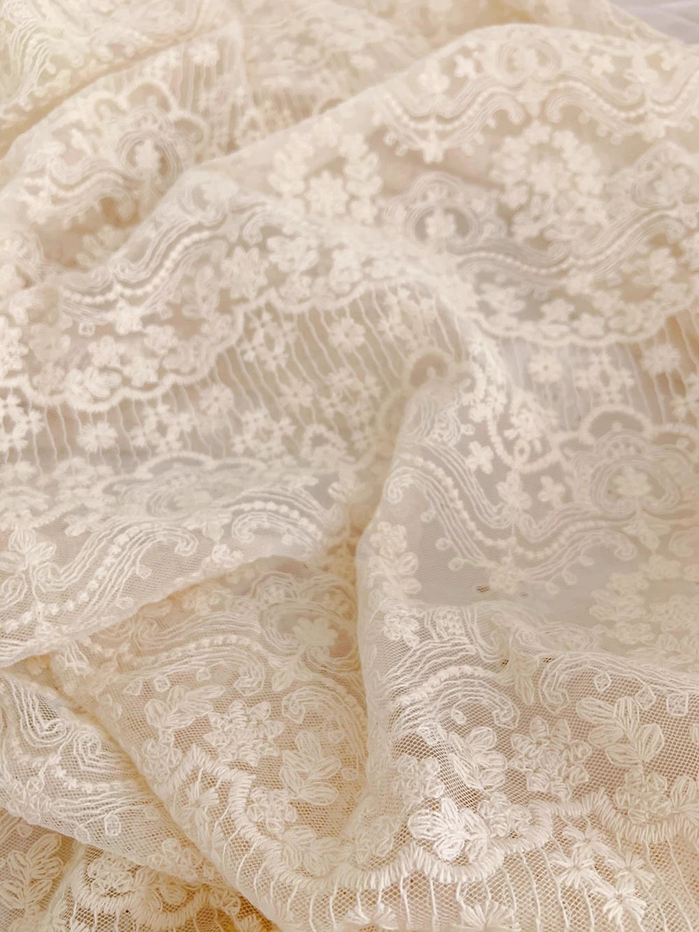 Lune Embroidered Tulle Lace Fabric