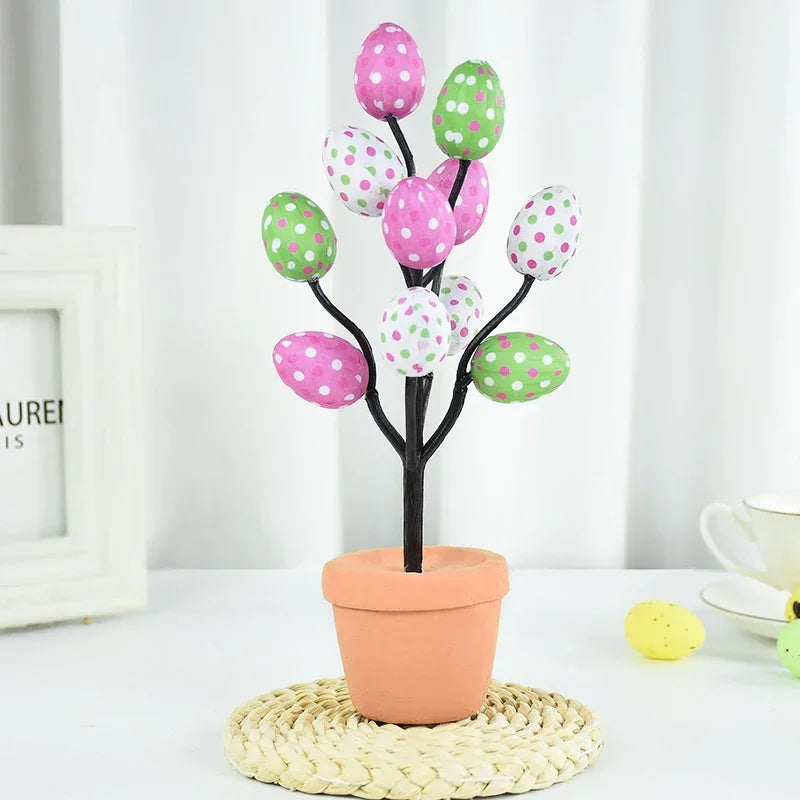 Colorful Easter Foam Egg Tree Flower Pot