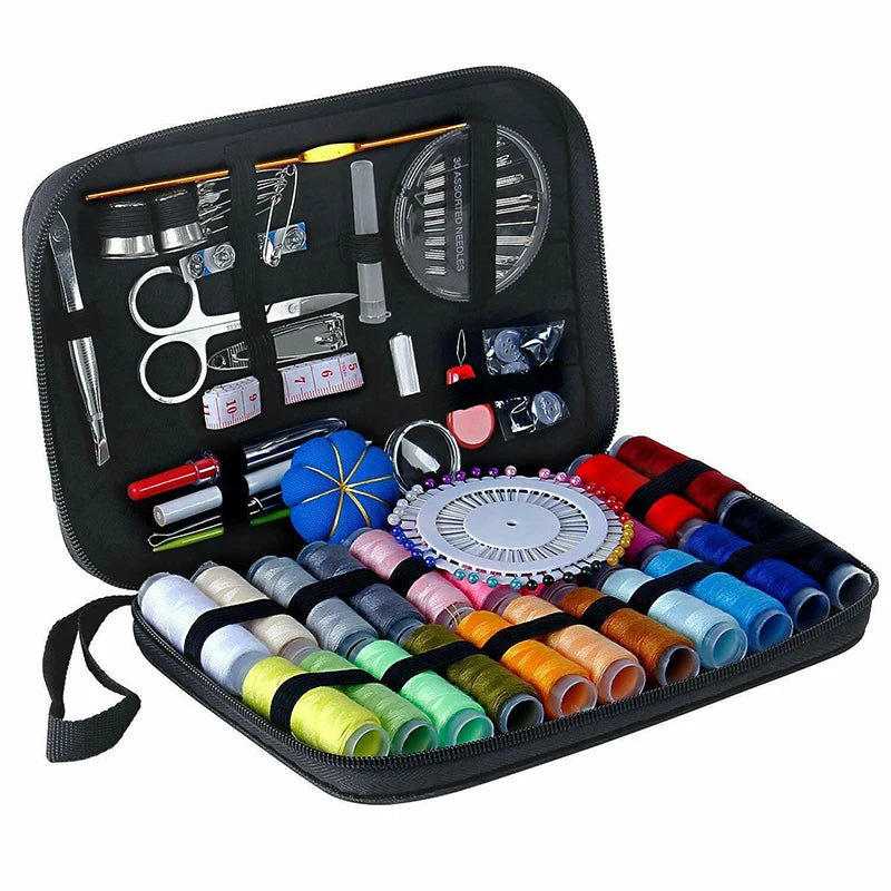 Complete Sewing Set with Threads, Needles and Scissors