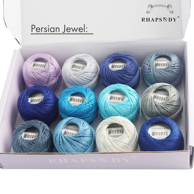 12 Roll / 100% Egyptian Cotton Crochet Thread Set