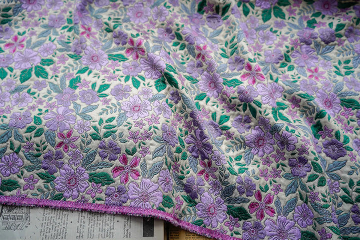 Hamza Lavender Floral Jacquard Fabric