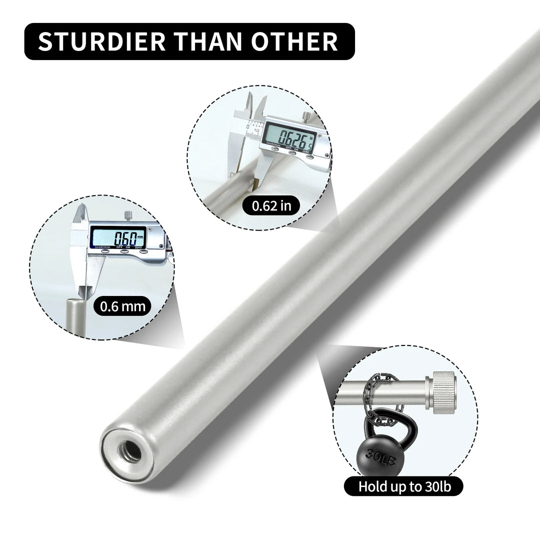 Lyra 5/8" Diameter Adjustable Single Drapery Curtain Rod Set