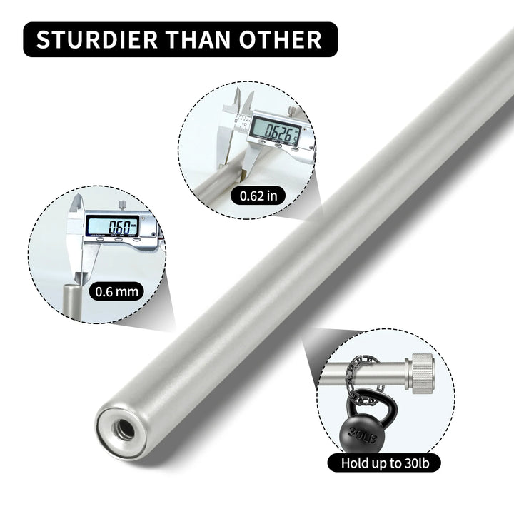 Lyra 5/8" Diameter Adjustable Single Drapery Curtain Rod Set