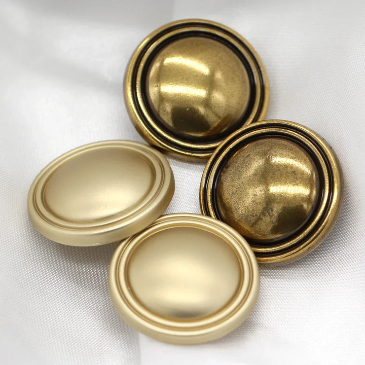 Dsoii 15/18/20/23mm Round Gold Metal Button - 6 PC