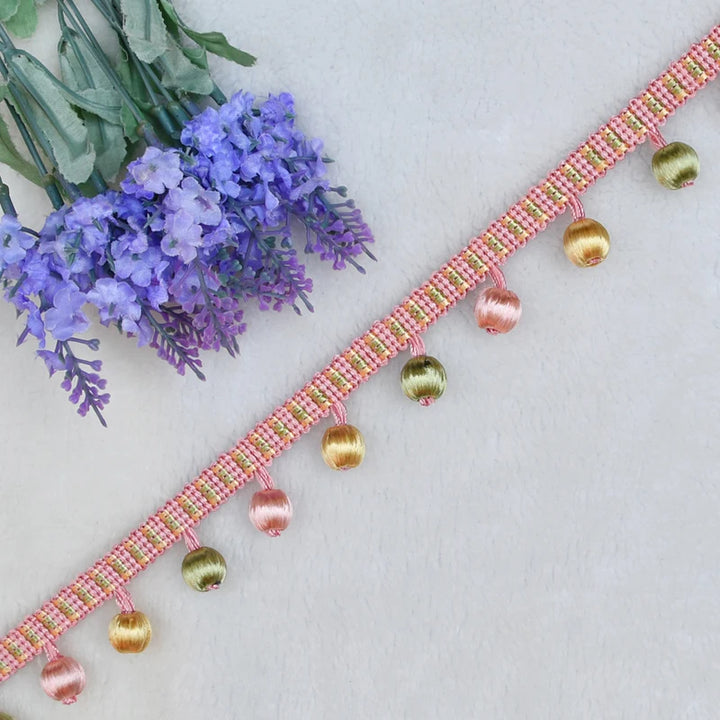 Tolore Pompom Beaded Fringe Trim