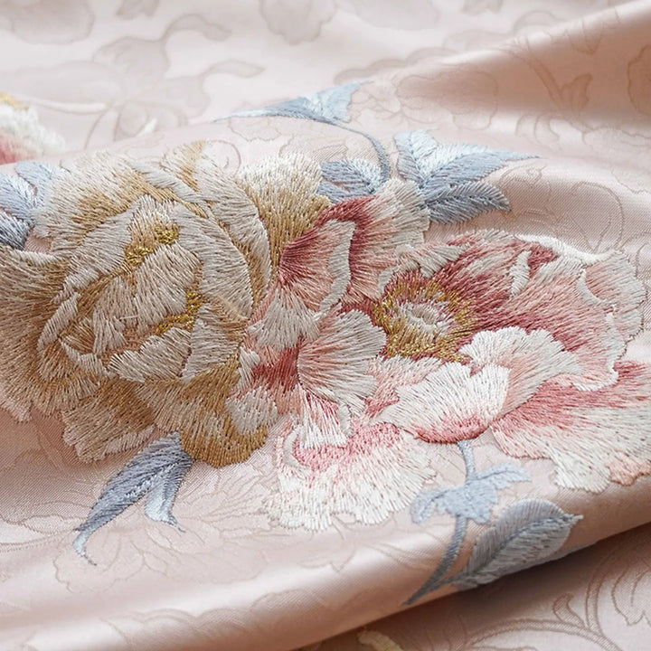Wilert Pink Brocade Jacquard Flower Fabric
