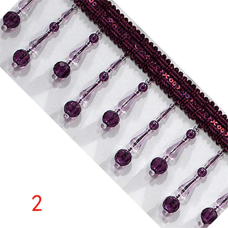 2 YD /  Montrelis Crystal Beads Lace Trim