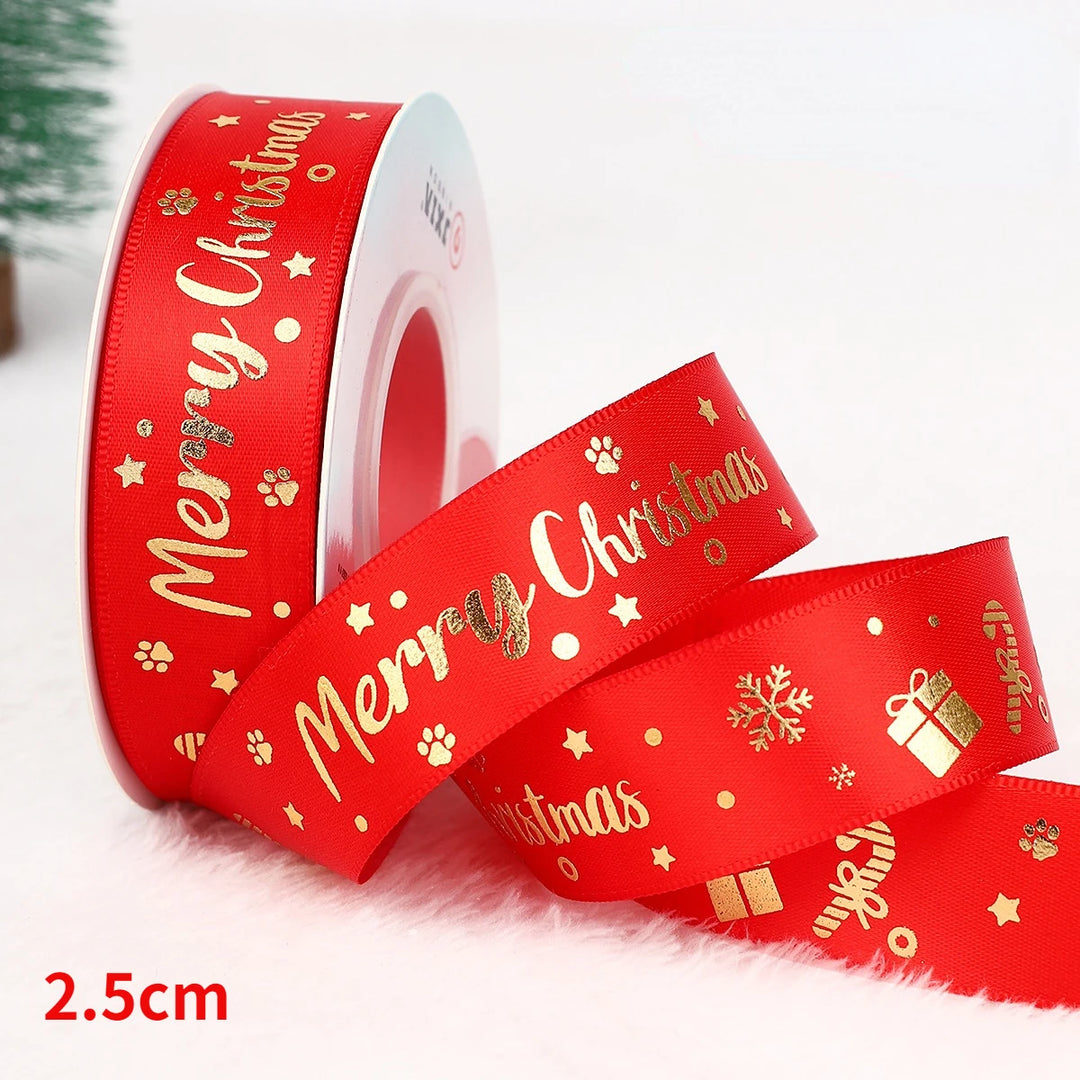 5 Yards / Polyester Printed Christmas Decoration Ribbon