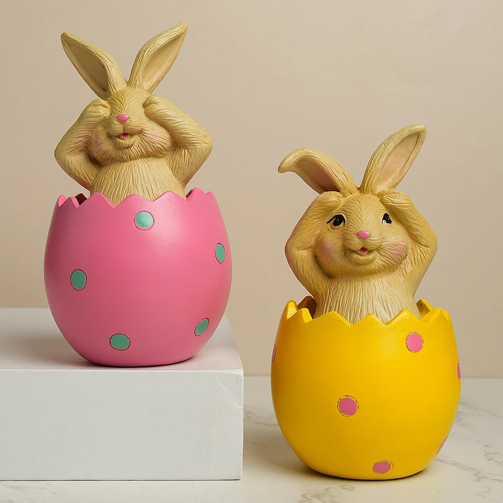 3 PC Laughing Bunnies Figurine Set