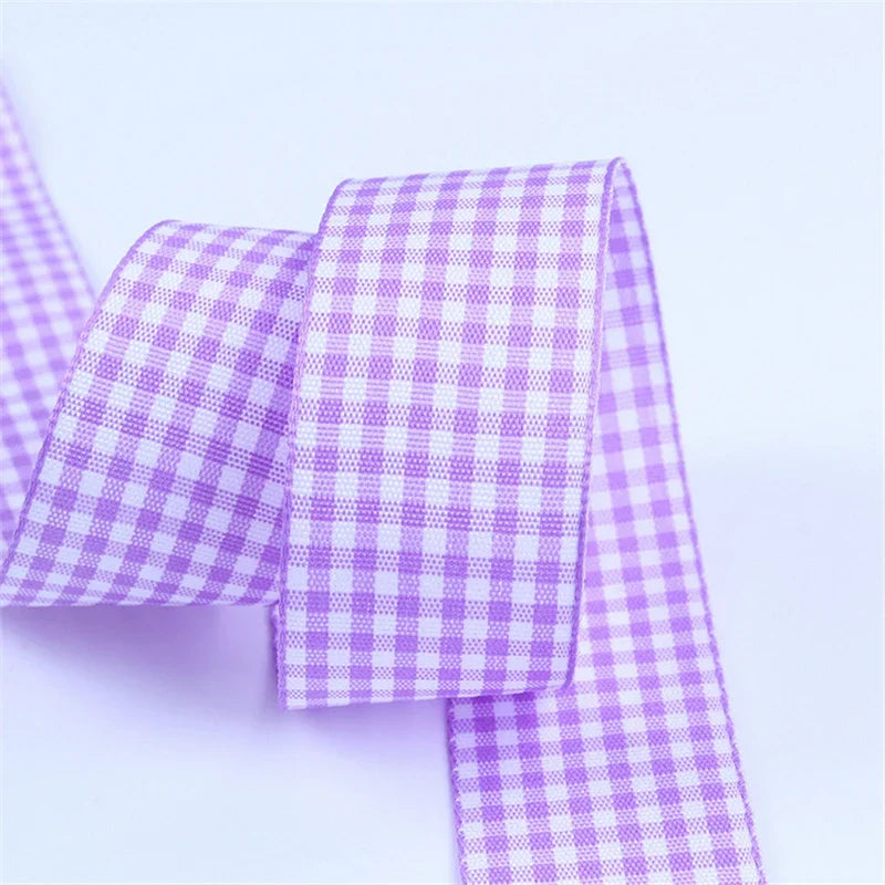 5 Yards / Lattice Plaid Gift Wrapping Polyester Ribbon