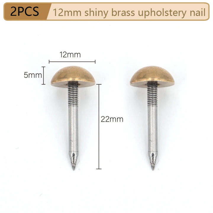 Round Dome Solid Brass Upholstery Nails