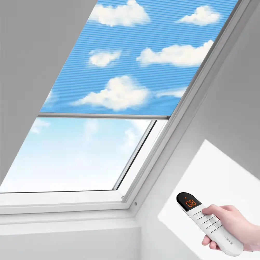 Skylight Rechargeable Motorized Blackout Cell Shade