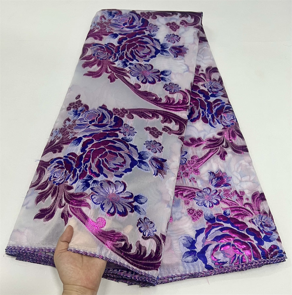 5 YARDS / 5 COLORS / Resso Semi Sheer Floral Viscose Jacquard Woven Fabric for Dresses, Jackets, Suits, Shirts, Skirts Lining