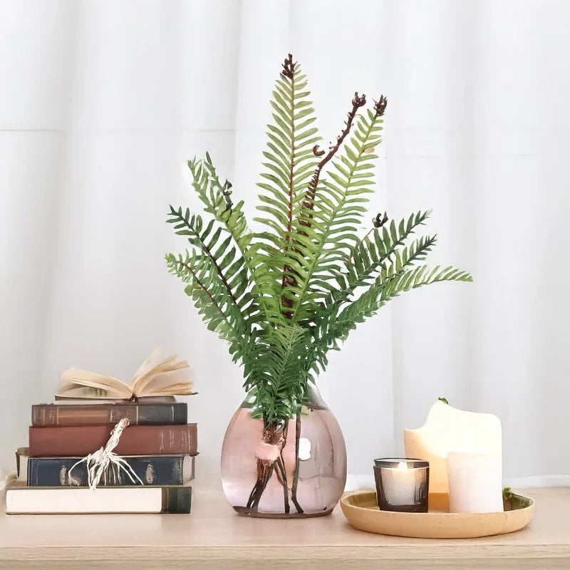 Fior 20 Inch Artificial Fern Leaves Faux Green Plant