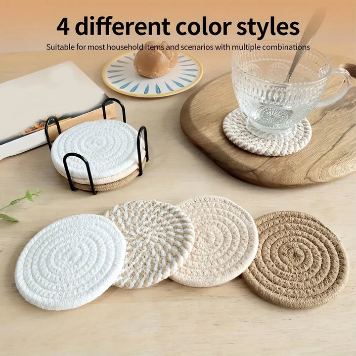 4pcs Rattan Drink Coasters