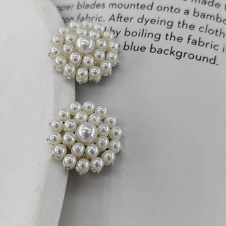 Opowal 18/23MM Shell Pearl Beaded Button - 6 PC