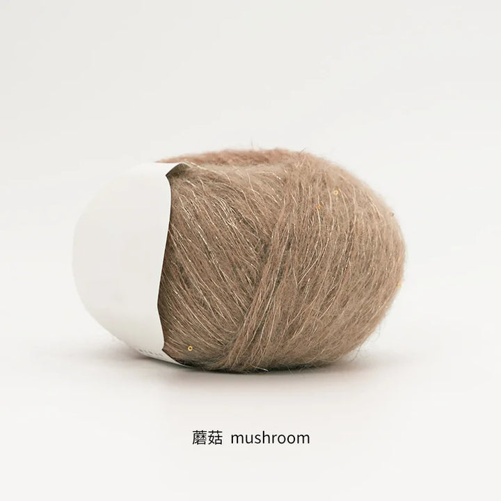 50g Golden Sequined Mohair Yarn