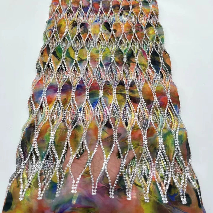 5 YARDS / 4 COLORS / Beauclaire Beaded Embroidery Bridal Mesh Lace Fabric