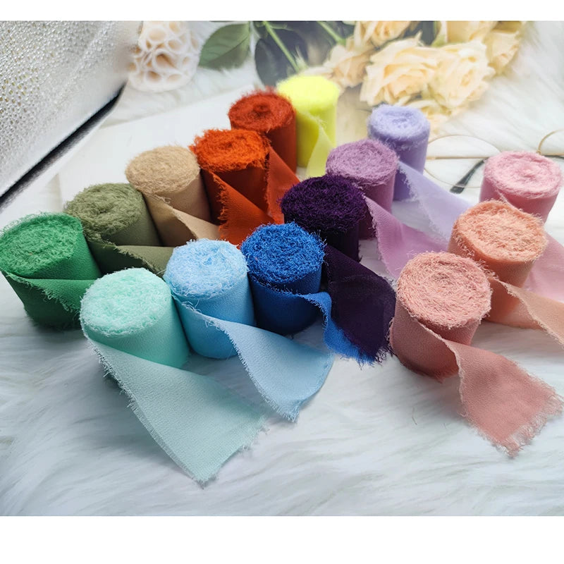 Eternal Roses Multi Colored Ribbon 5 Meter Eternal Roses Chiffon Silk Ribbon | 52 Colors | Bridal & Event ...