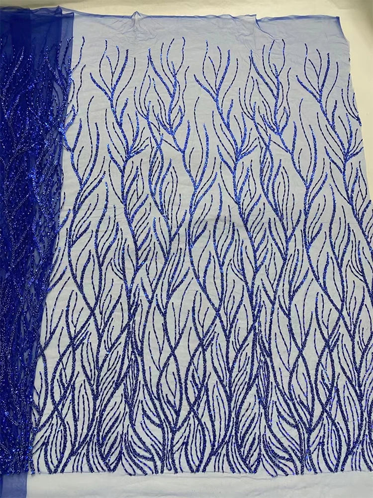 5 YARDS / 7 COLORS / Elysia Beaded Embroidery Bridal Mesh Lace Fabric