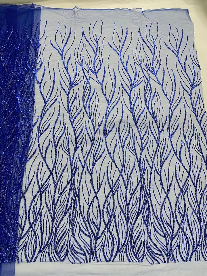 5 YARDS / 7 COLORS / Elysia Beaded Embroidery Bridal Mesh Lace Fabric