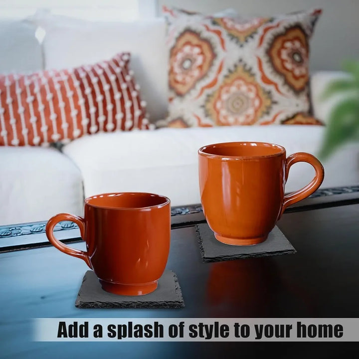 4 Inch Black Slate Stone Coasters