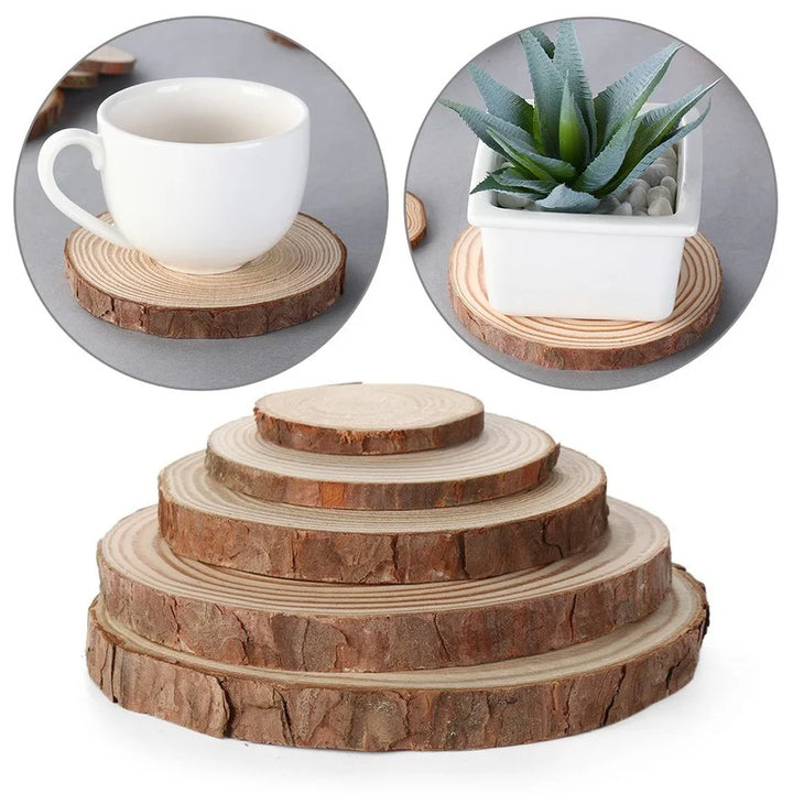 Natural Round Wood Coasters