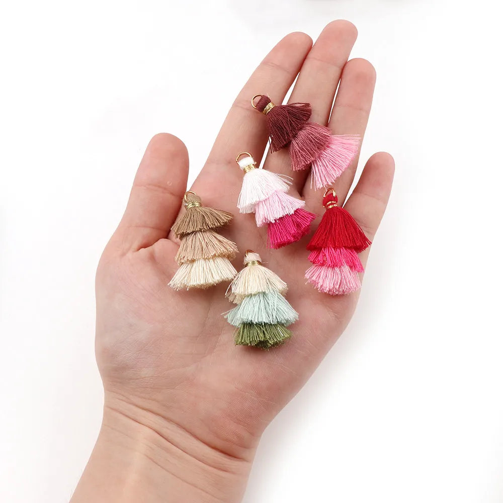 6 PC Fleuri Layered Key Tassels