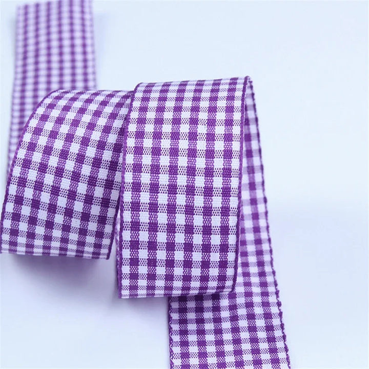 5 Yards / Lattice Plaid Gift Wrapping Polyester Ribbon