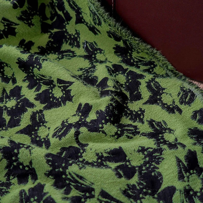 Mubarak Dark Green Yarn Dyed Jacquard Fabric