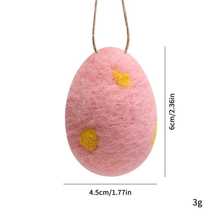 Daisy Wool Felt Easter Egg Ornaments