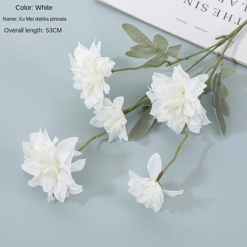 Glimmer 5 Head Artificial Flower Dahlia Flower