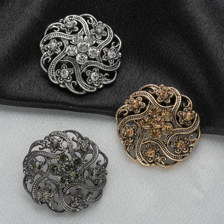 3 PC / Faos Rhinestone Buttons