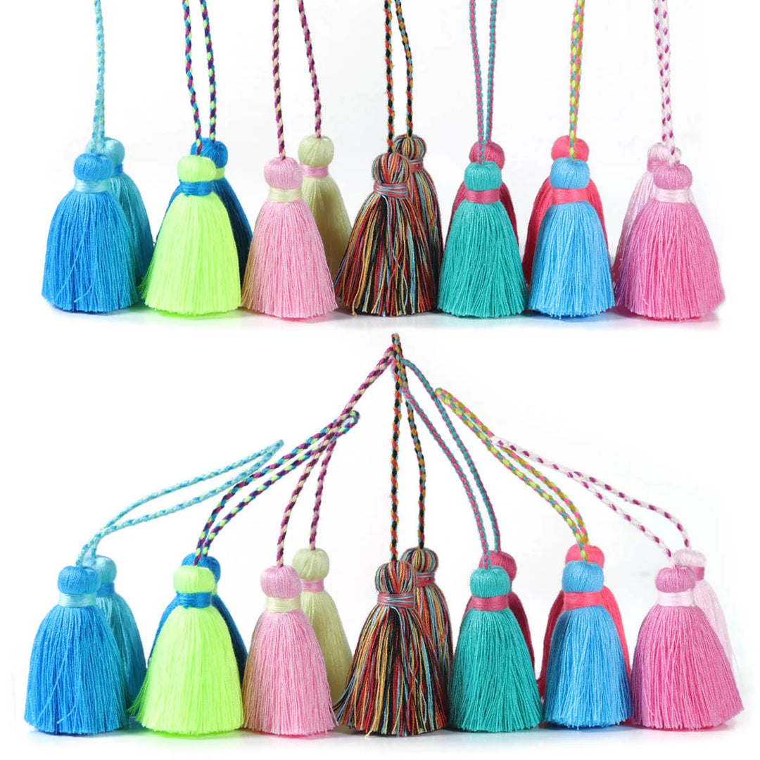 2 PC Vireau Double Tassel Cotton Thread Cord Tassels