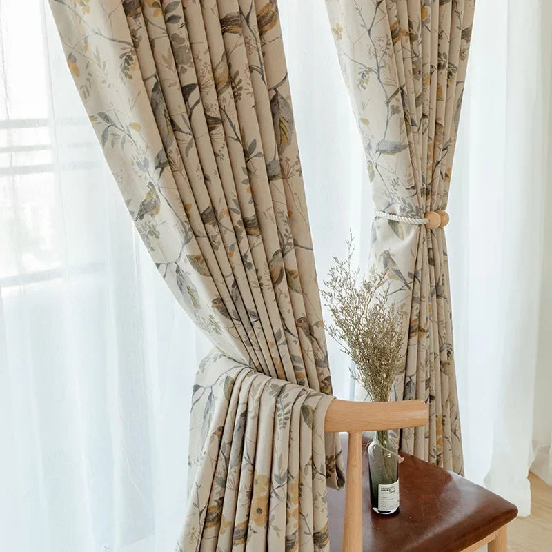 Printed Cotton Linen Custom Made Curtain Drapery