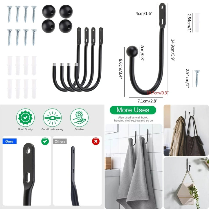 2 PC / Modern Shaped Metal Curtain Hook