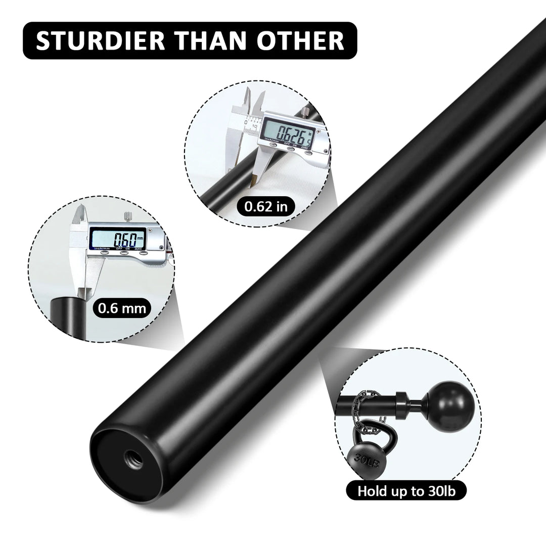 Kore 5/8 Inch Adjustable Heavy Duty Curtain Single Rod Set