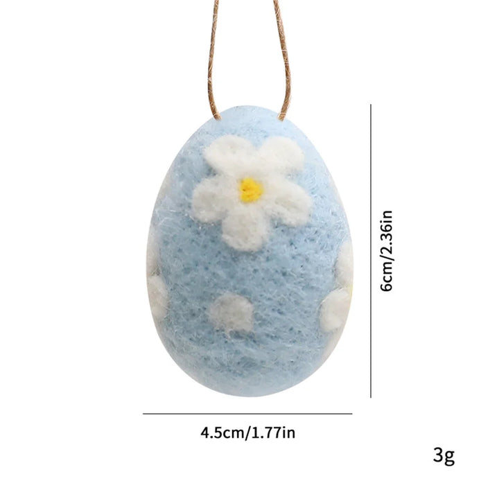 Daisy Wool Felt Easter Egg Ornaments