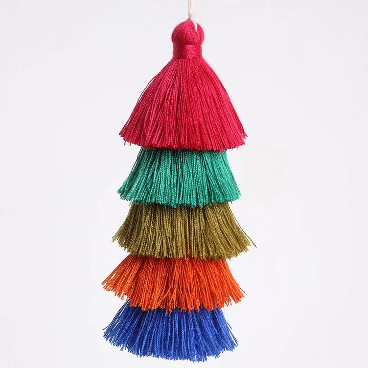 Valure 12cm Polyester Cotton 5 Layers Colorful Key Tassels