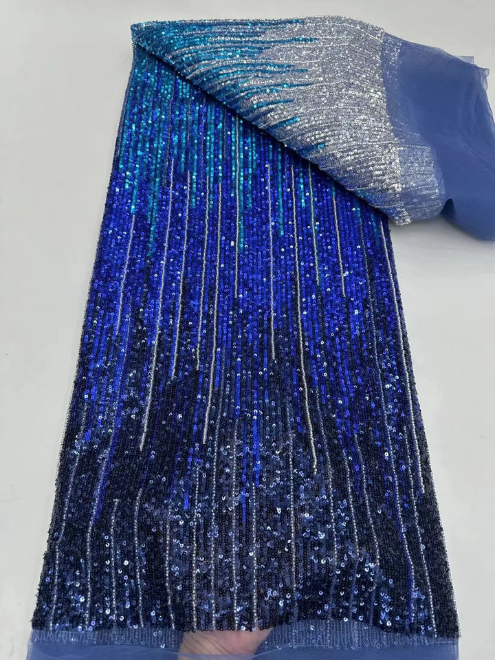 5 YARDS / 7 COLORS / HESPEROS Sequin Beaded Embroidery Glitter Mesh Dress Lace Fabric