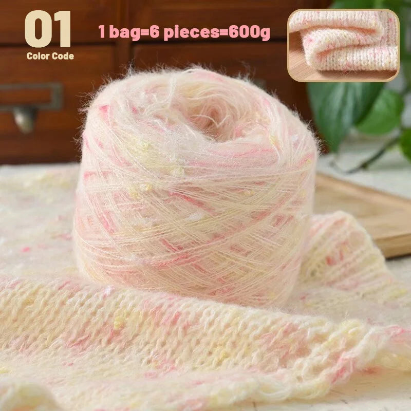 600g Colorful Dot Rainbow Soft Yarn