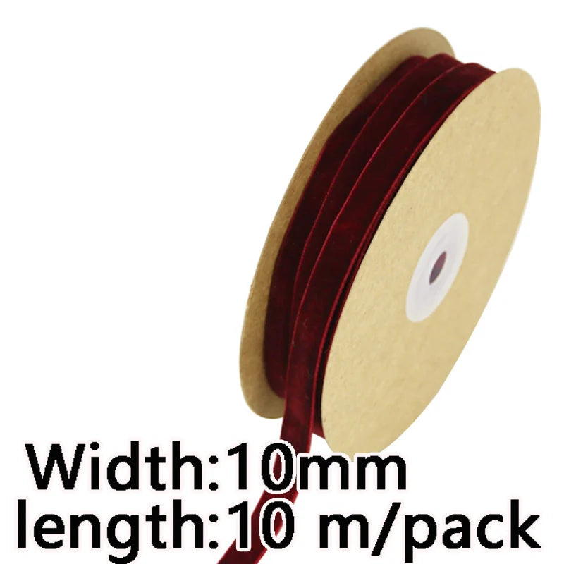 10 Meters / Velvet Christmas and Gift Wrapping Decoration Ribbon