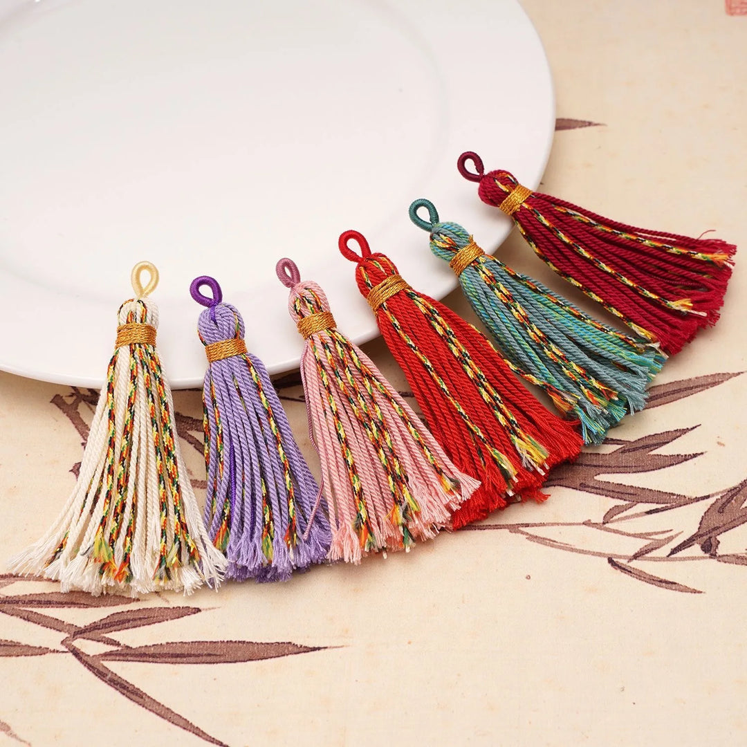 Elvara 75mm Long Colorful Hand Twisted Cotton Ethnic Tassels